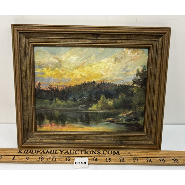 LANDSCAPE BY UNKNOWN ARTIST - FRAMED OIL ON CANVAS BOARD