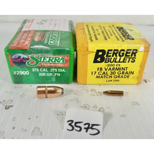 BULLETS: APPROX 200X .375 CAL - 200 GR SP & .17 CAL - 30 GR HP