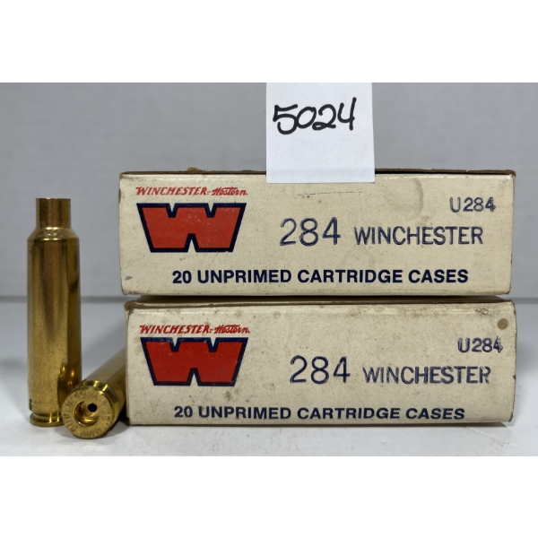 BRASS: 40X WINCHESTER .284 - UNPRIMED