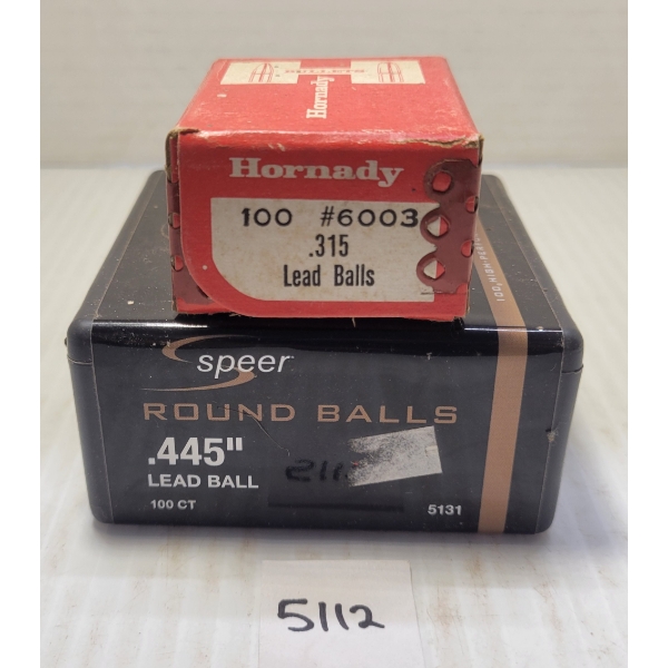 LEAD: 100X HORNADY .315 & 100X SPEER .445 LEAD BALLS 