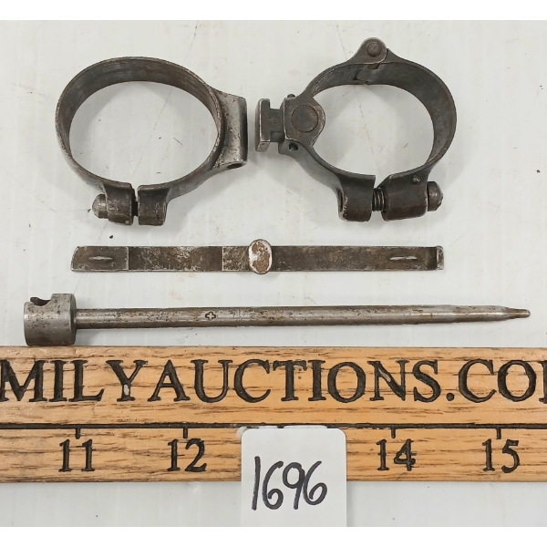 LOT OF 3 - 1889 SCHMIDT RUBIN RIFLE BARREL BANDS, FIRING PIN & EXTRACTOR