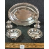 LOT OF 5 - SILVER SERVING DISHES & SALTSHAKERS