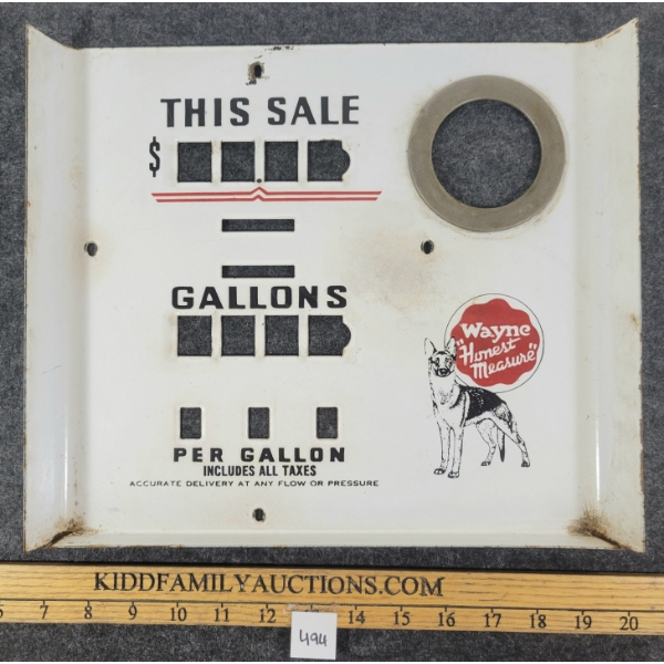 WAYNE "HONEST MEASURE" PORCELAIN GAS PUMP FACE PART