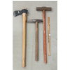 Image 1 : LOT OF 3 - HEAVY WORK RAILROAD TOOLS - INCL SPIKE HAMMER, PIN SPLITTER & USSHERS AXE