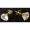 Image 2 : PAIR OF 18K GOLD PLATED SIMULATED DIAMOND (CZ) STUD EARRINGS