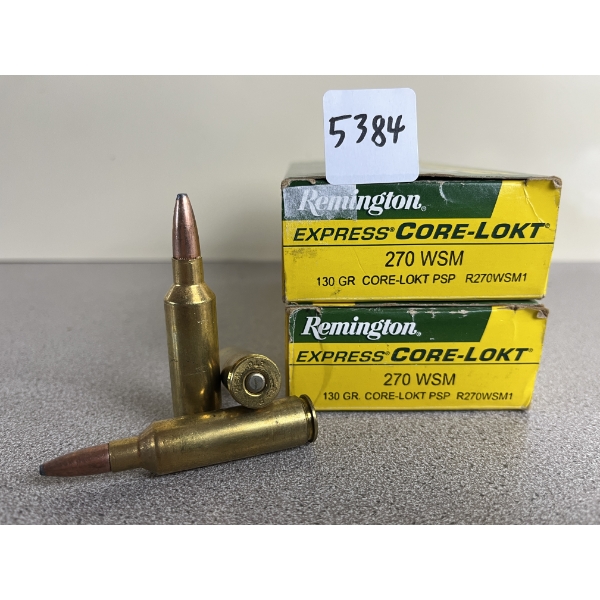 AMMO: 27X MIXED .270 WSM INCL REMINGTON AND NORMA 130 GR. CORE-LOKT