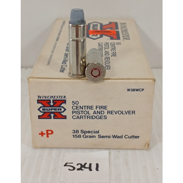 AMMO: 50X W-W SUPER X .38 SPL - 158GR - SEMI-WADCUTTER
