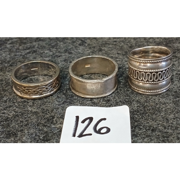 LOT OF 3 - STERLING SILVER RINGS