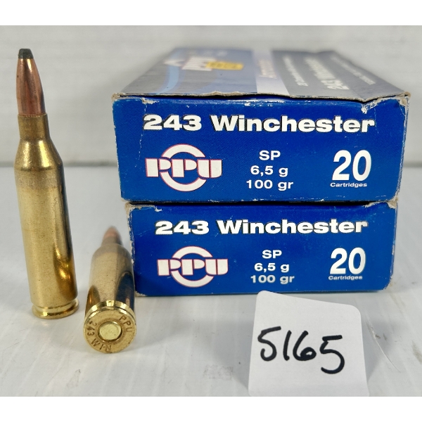 AMMO: 40X PPU .243 WIN 100GR. SP