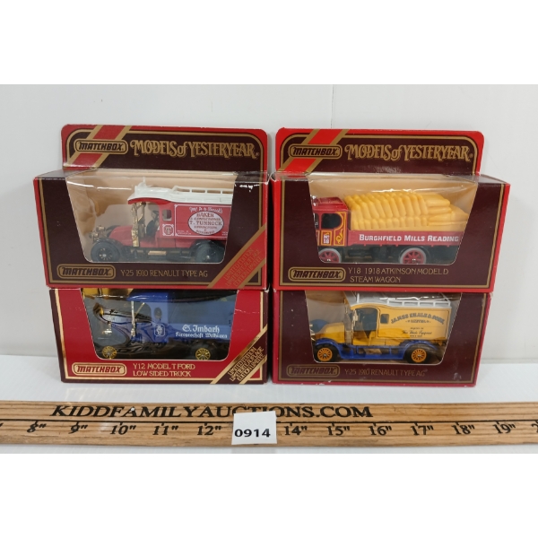 LOT OF 4 - MATCHBOX MODELS - INCL Y-25 1910 RENAULT TYPE AG, ETC.