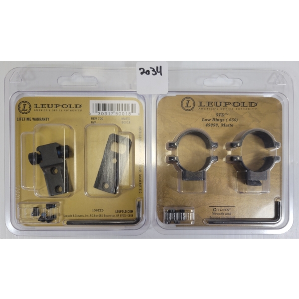 LOT OF 2 LEUPOLD REMINGTON 700 LOW SCOPE RINGS & BASES 