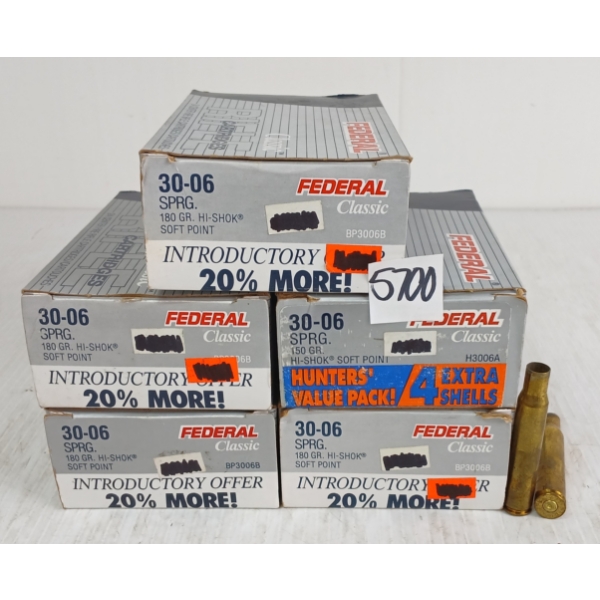 BRASS: 120X FEDERAL .30-06SPRG - 180GR
