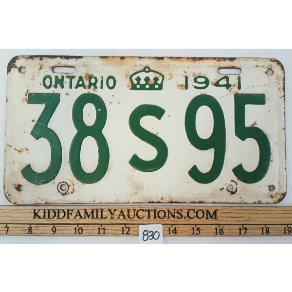 1941 ONTARIO LICENSE PLATE