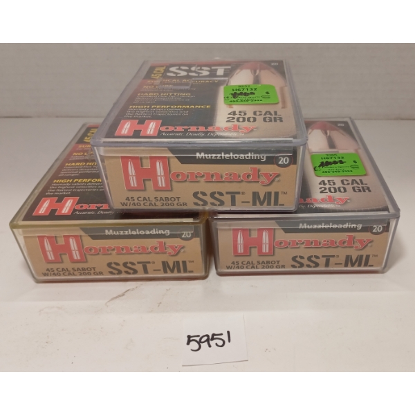 BULLETS: 60X HORNADY .45 - 200GR - SST-ML - FACTORY SEALED