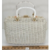 Image 3 : LUCITE & WICKER WOVEN HAND BAG
