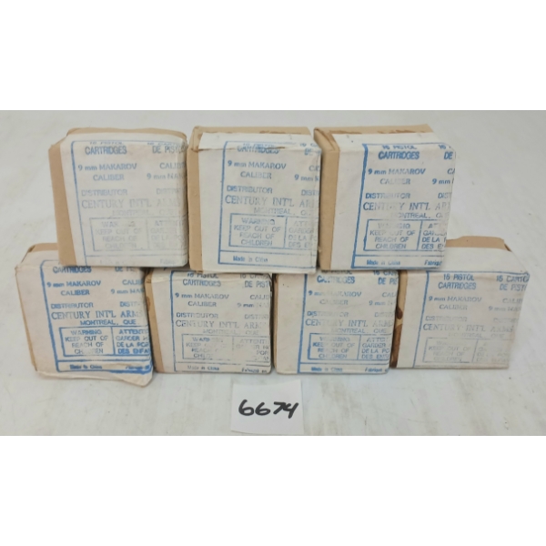 AMMO: 112X CENTURY INTL ARMS 9MM MAKAROV
