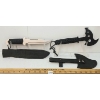 Image 3 : LOT OF 2 - THROWING AXE & HUNTING KNIFE W/ SHEATHS