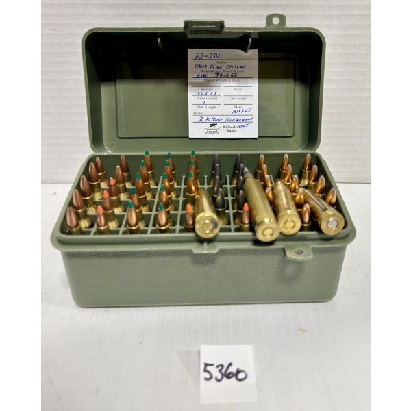 AMMO: 50X .22-250 REM 55GR. - RELOADS 