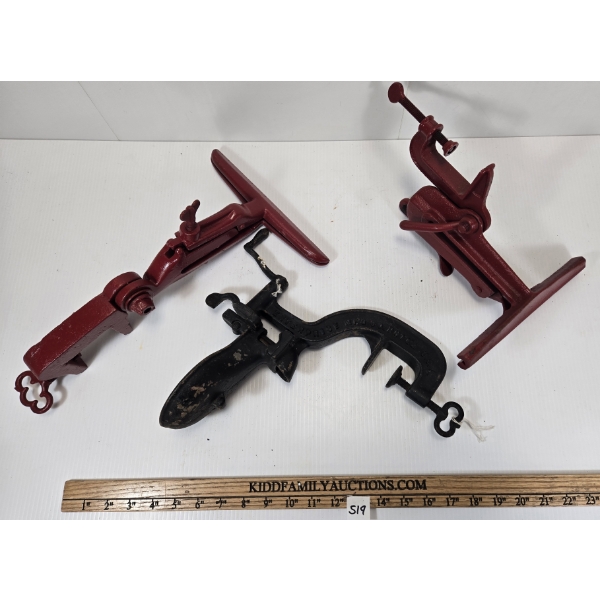 LOT OF 3 - CHERRY STONER & HAND SAW VISE