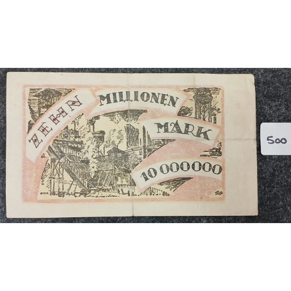 1923 GERMANY 10 MILLION MARK BANKNOTE