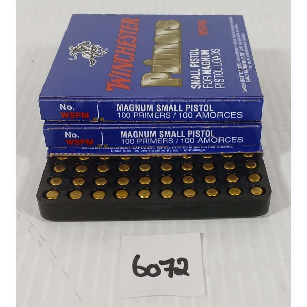 PRIMERS: APPROX 300X WINCHESTER NO. WSPM SMALL PISTOL PRIMERS