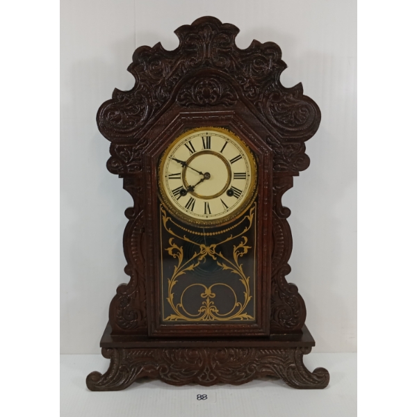 1906 WATERBURY GINGERBREAD  FESTUS  SHELF CLOCKS