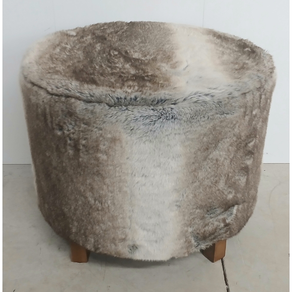 BOUCLAIR FAUX FUR OTTOMAN