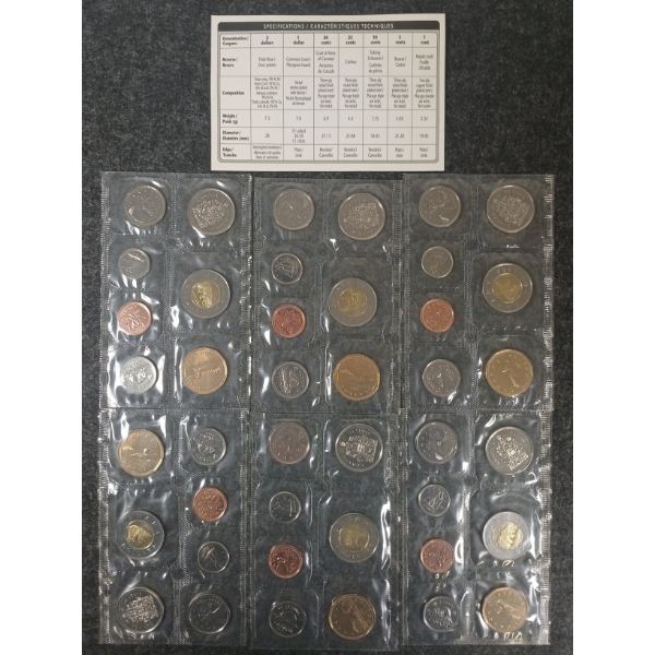 LOT OF 6 - 2001 CDN UNCIRCULATED PROOF SETS