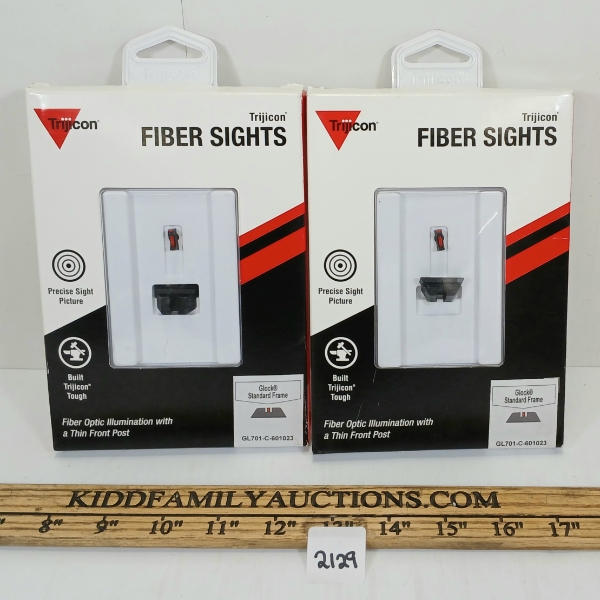 LOT OF 2 - TRIJICON GLOCK FIBER SIGHTS - AS NEW