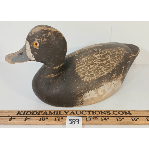 1920'S GOLDEN EYED DECOY DUCK W/ WEIGHT - BY CLIFF AVANN