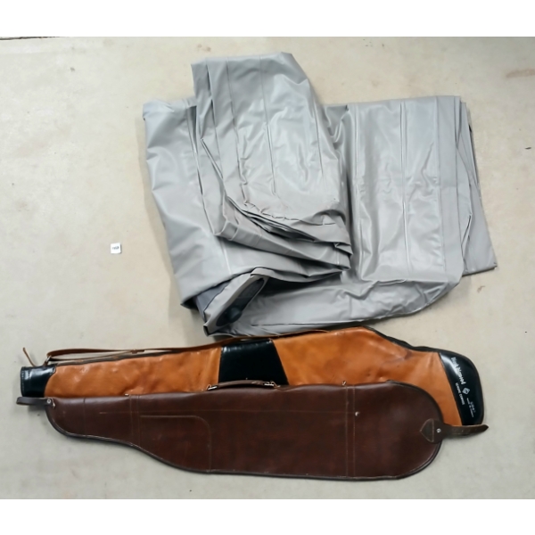LOT OF 3 - LEATHER SOFT GUN CASES & INTEX INSTAFILL AIR MATTRESS
