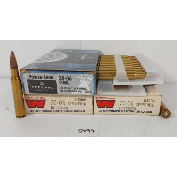 AMMO: 60X FEDERAL & WINCHESTER WESTERN .30-06 SPRG - 180GR - SP