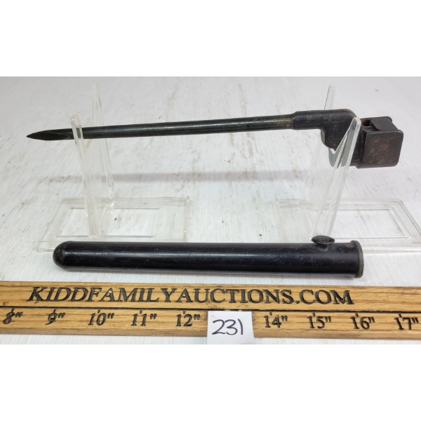 LEE-ENFIELD NO. 4 MK II SPIKE BAYONET W/ SCABBARD