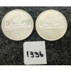 Image 1 : LOT OF 2 - 1963 CDN SILVER DOLLARS - VOYAGEUR 
