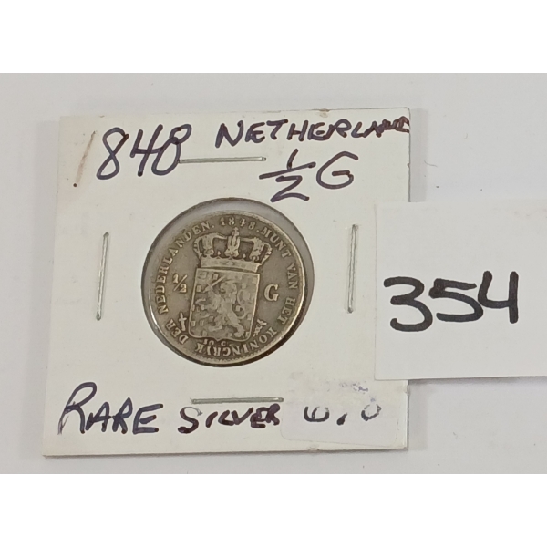1848 NETHERLANDS 1/2 GUILDING