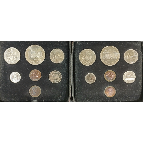 LOT OF 2 - 1974 CDN DENOMINATION SETS - WINNIPEG 100TH ANN.	