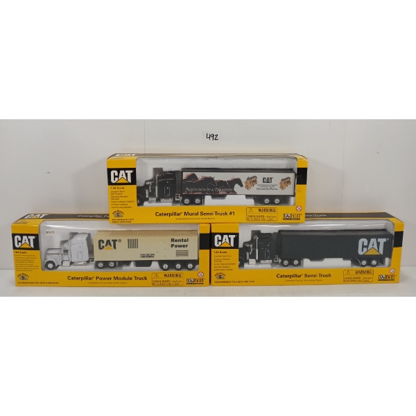 LOT OF 3 - CATERPILLAR DIECAST MODELS - INCL POWER MODULE TRUCK & SEMI-TRUCKS