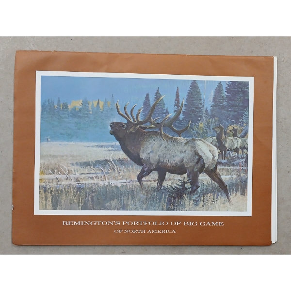 REMINGTON'S PORTFOLIO OF BIG GAME BY BOB KUHN - INCL "DOWN-WIND CAT," ETC