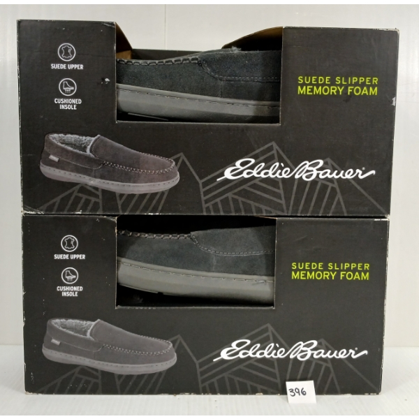 LOT OF 2 - MEN XXL EDDIE BAUER SUEDE SLIPPERS