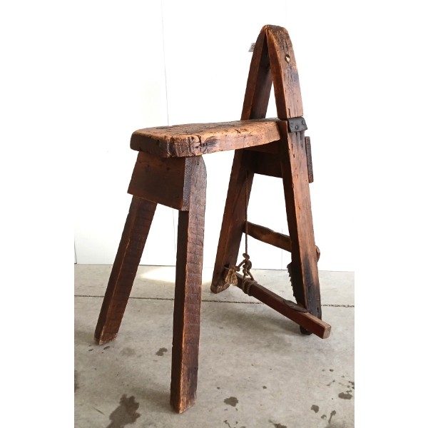 ANTIQUE LEATHER MAKER'S BENCH