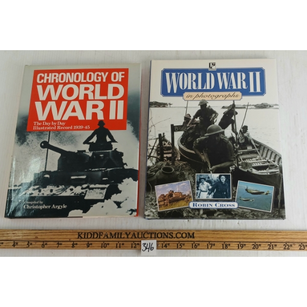LOT OF 2 - "WORLD WAR II IN PHOTOGRAPHS" & "CHRONOLOGY OF WORLD WAR II" - HARDCOVERS