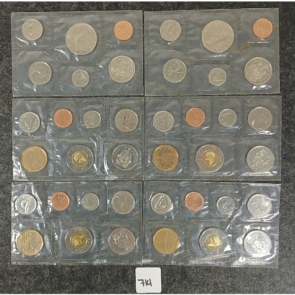 LOT OF 6 - 1976-2005 CDN UNCIRCULATED PROOF SETS