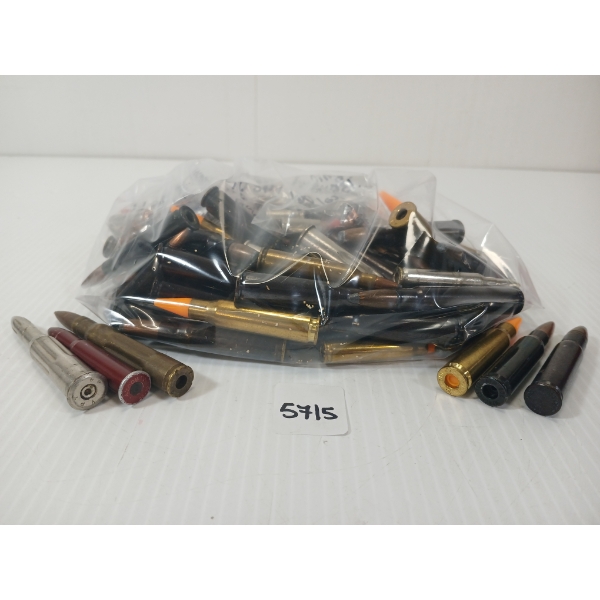 DUMMIES: QTY OF MIXED CARTRIDGES - INCL .356 WIN, .22-250 REM, .307 WIN, ETC