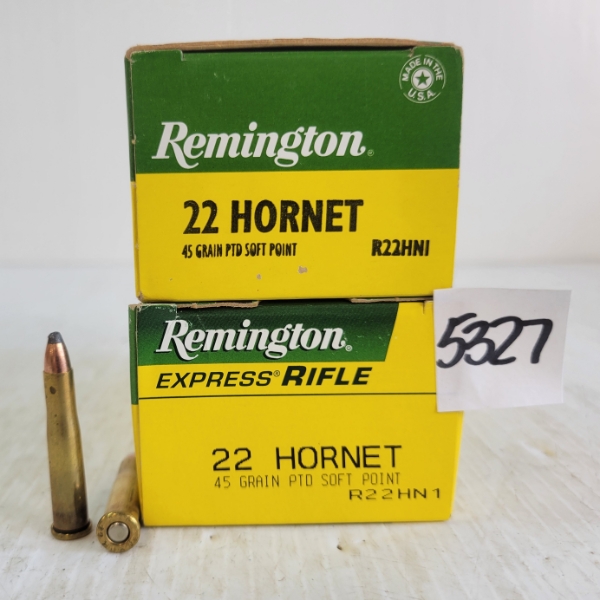 AMMO: 100X REMINGTON .22HORNET - 45GR - PSP