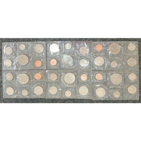 LOT OF 6 - 1968-1984 CDN UNCIRCULATED PROOF SETS