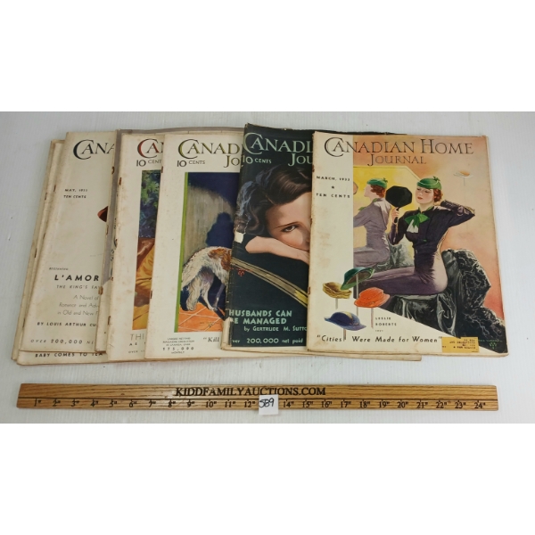 LOT OF 8 - 1932, 1933 & 1936 "CANADIAN HOME JOURNAL" PUBLICATIONS