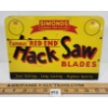 Image 2 : SIMONDS CANADA SAW CO. FAMOUS 'RED HAND' HACK SAW BLADES TIN COUNTERTOP DISPLAY 