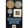 Image 1 : JOB LOT - CDN MEAT TOKENS, VIMY RIDGE MEMORIAL & CDN RIFLE ASSOCIATION MEDALLIONS, ETC