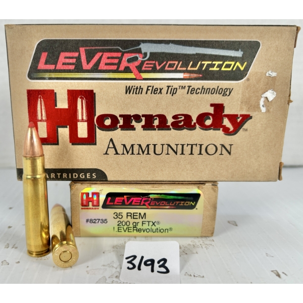 AMMO: 40X HORNADY .35 REMINGTON - 200 GR POLY TIP