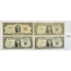 LOT OF 4 - U.S. $1 & $2 BANKNOTES - INCL 1935, 1953 & 1957